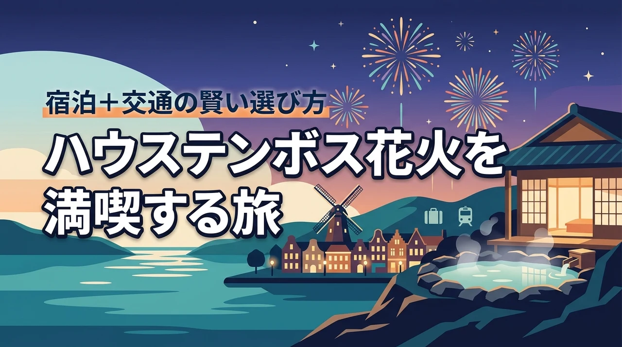 ハウステンボス花火を楽しむ佐世保の旅！九州の旅館・ホテルなら露天風呂と景色に朝食付きの宿＋交通ツアーが正解